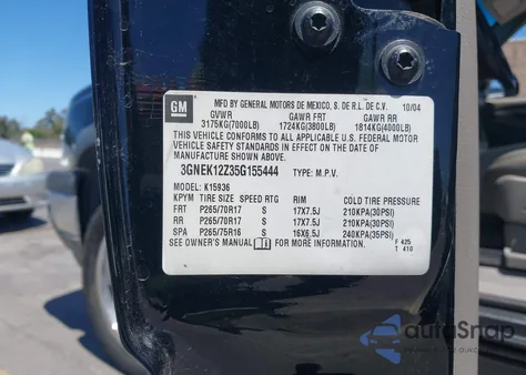 2005 Chevrolet Avalanche 1500 Z71 z USA, uszkodzony, nr VIN 3GNEK12Z35G155444